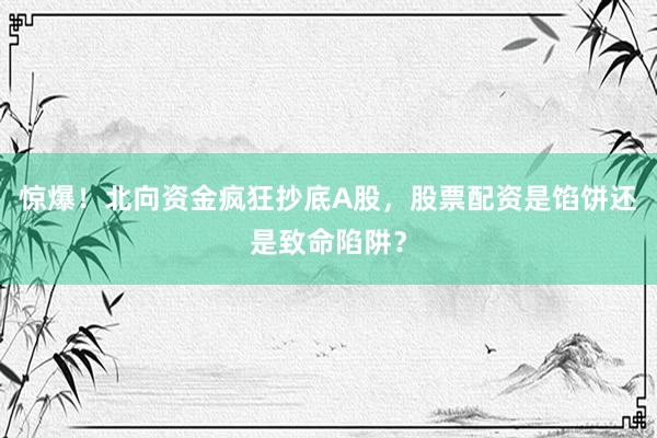 惊爆！北向资金疯狂抄底A股，股票配资是馅饼还是致命陷阱？