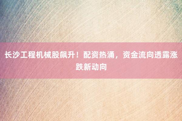 长沙工程机械股飙升！配资热涌，资金流向透露涨跌新动向