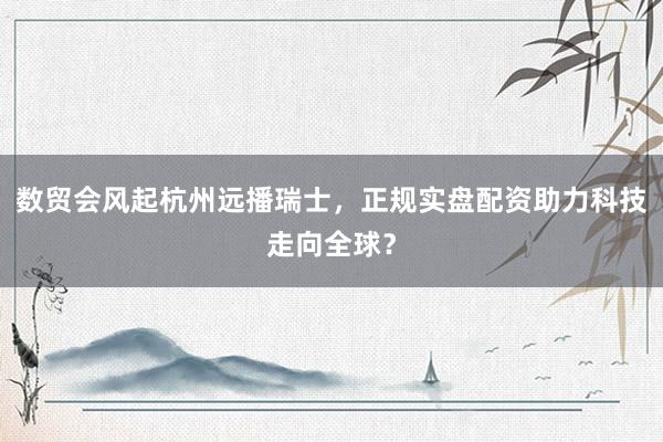 数贸会风起杭州远播瑞士，正规实盘配资助力科技走向全球？