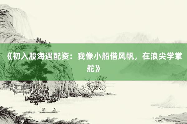 《初入股海遇配资：我像小船借风帆，在浪尖学掌舵》