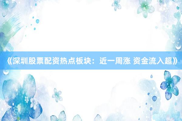 《深圳股票配资热点板块：近一周涨 资金流入超》