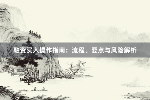 融资买入操作指南：流程、要点与风险解析