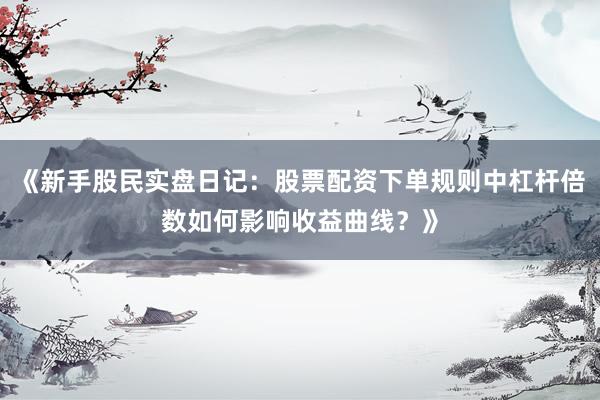 《新手股民实盘日记：股票配资下单规则中杠杆倍数如何影响收益曲线？》