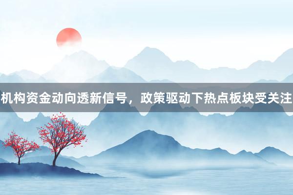机构资金动向透新信号，政策驱动下热点板块受关注