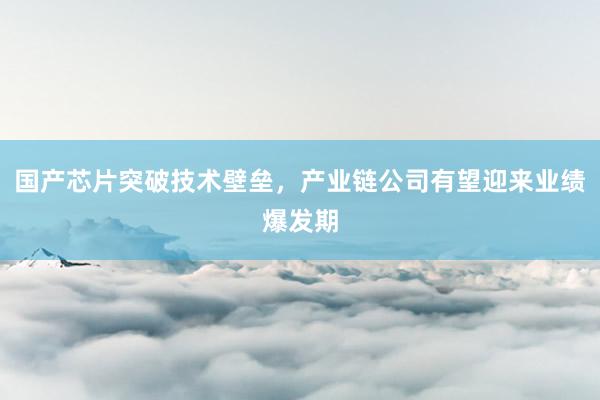 国产芯片突破技术壁垒，产业链公司有望迎来业绩爆发期